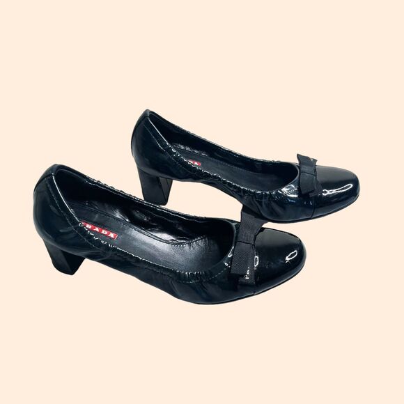 Prada Patent Bow Heels - Picture 1 of 10